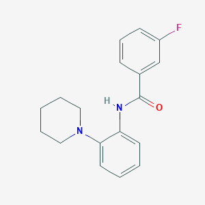 molecular formula C18H19FN2O B244872 3-fluoro-N-(2-piperidin-1-ylphenyl)benzamide 