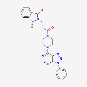 molecular formula C25H22N8O3 B2448724 2-(3-oxo-3-(4-(3-phenyl-3H-[1,2,3]triazolo[4,5-d]pyrimidin-7-yl)piperazin-1-yl)propyl)isoindoline-1,3-dione CAS No. 920406-73-1