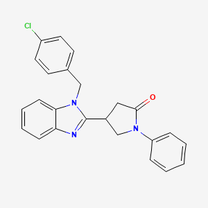 molecular formula C24H20ClN3O B2448725 4-[1-(4-氯苄基)-1H-苯并咪唑-2-基]-1-苯基吡咯烷-2-酮 CAS No. 637754-81-5