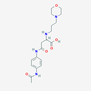 molecular formula C19H28N4O5 B2448728 4-((4-Acetamidophenyl)amino)-2-((3-morpholinopropyl)amino)-4-oxobutanoic acid CAS No. 1097867-73-6