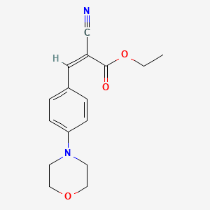 molecular formula C16H18N2O3 B2448731 (Z)-ethyl 2-cyano-3-(4-morpholinophenyl)acrylate CAS No. 307340-69-8