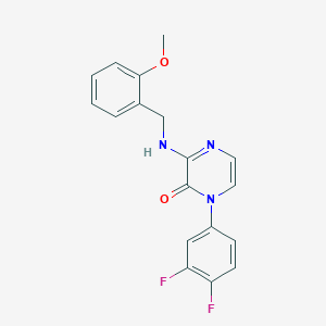 molecular formula C18H15F2N3O2 B2448734 1-(3,4-difluorophenyl)-3-[(2-methoxybenzyl)amino]pyrazin-2(1H)-one CAS No. 899950-74-4