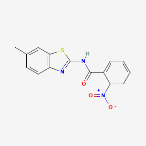 N-[(2E)-6-methyl-2,3-dihydro-1,3-benzothiazol-2-ylidene]-2-nitrobenzamide