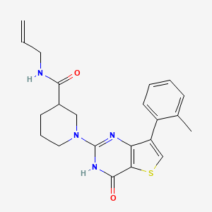 molecular formula C22H24N4O2S B2448740 N-allyl-1-[7-(2-methylphenyl)-4-oxo-3,4-dihydrothieno[3,2-d]pyrimidin-2-yl]piperidine-3-carboxamide CAS No. 1242982-64-4