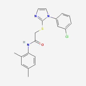 molecular formula C19H18ClN3OS B2448743 2-[1-(3-氯苯基)咪唑-2-基]硫代基-N-(2,4-二甲苯基)乙酰胺 CAS No. 851078-91-6