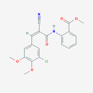 B2448748 methyl 2-[[(Z)-3-(3-chloro-4,5-dimethoxyphenyl)-2-cyanoprop-2-enoyl]amino]benzoate CAS No. 380476-38-0