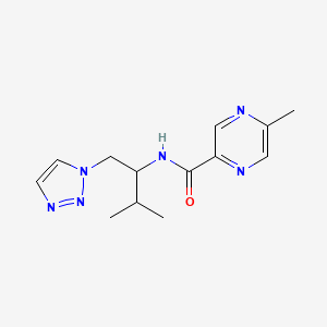 molecular formula C13H18N6O B2448752 5-methyl-N-(3-methyl-1-(1H-1,2,3-triazol-1-yl)butan-2-yl)pyrazine-2-carboxamide CAS No. 2034306-87-9