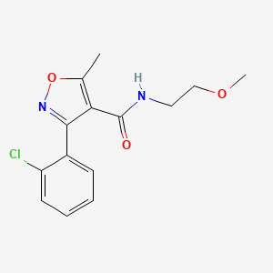 molecular formula C14H15ClN2O3 B2448755 3-(2-chlorophenyl)-N-(2-methoxyethyl)-5-methyl-1,2-oxazole-4-carboxamide CAS No. 326902-65-2