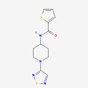 molecular formula C12H14N4OS2 B2448757 N-[1-(1,2,5-thiadiazol-3-yl)piperidin-4-yl]thiophene-2-carboxamide CAS No. 2034608-31-4