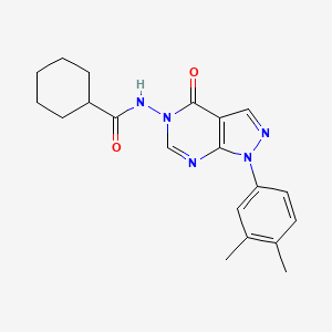 molecular formula C20H23N5O2 B2448760 N-(1-(3,4-dimethylphenyl)-4-oxo-1H-pyrazolo[3,4-d]pyrimidin-5(4H)-yl)cyclohexanecarboxamide CAS No. 899737-88-3