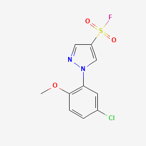 molecular formula C10H8ClFN2O3S B2448762 1-(5-Chloro-2-methoxyphenyl)pyrazole-4-sulfonyl fluoride CAS No. 2138251-31-5
