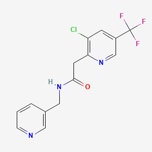 molecular formula C14H11ClF3N3O B2448765 2-[3-chloro-5-(trifluoromethyl)-2-pyridinyl]-N-(3-pyridinylmethyl)acetamide CAS No. 478063-80-8