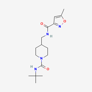 molecular formula C16H26N4O3 B2448777 N-((1-(tert-butylcarbamoyl)piperidin-4-yl)methyl)-5-methylisoxazole-3-carboxamide CAS No. 1234949-09-7