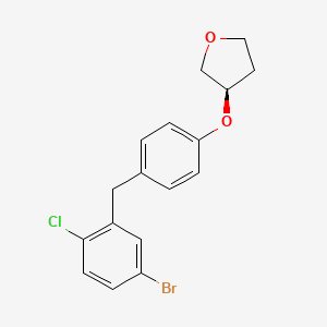 molecular formula C17H16BrClO2 B2448779 (R)-3-(4-(5-bromo-2-chlorobenzyl)phenoxy)tetrahydrofuran CAS No. 915095-90-8