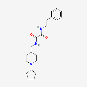 molecular formula C21H31N3O2 B2448783 N1-((1-cyclopentylpiperidin-4-yl)methyl)-N2-phenethyloxalamide CAS No. 953248-49-2