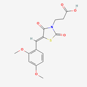 molecular formula C15H15NO6S B2448784 (Z)-3-(5-(2,4-二甲氧基亚苄基)-2,4-二氧代噻唑烷-3-基)丙酸 CAS No. 847035-73-8