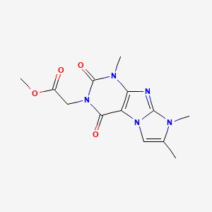 molecular formula C13H15N5O4 B2448787 methyl 2-(1,7,8-trimethyl-2,4-dioxo-1H-imidazo[2,1-f]purin-3(2H,4H,8H)-yl)acetate CAS No. 887461-85-0