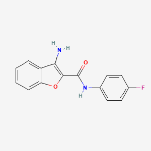 molecular formula C15H11FN2O2 B2448793 3-amino-N-(4-fluorophenyl)-1-benzofuran-2-carboxamide CAS No. 609805-02-9