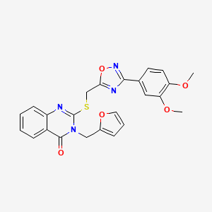 molecular formula C24H20N4O5S B2448798 2-(((3-(3,4-dimethoxyphenyl)-1,2,4-oxadiazol-5-yl)methyl)thio)-3-(furan-2-ylmethyl)quinazolin-4(3H)-one CAS No. 946352-54-1