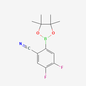 molecular formula C13H14BF2NO2 B2448800 4,5-二氟-2-(4,4,5,5-四甲基-1,3,2-二氧杂硼环-2-基)苯甲腈 CAS No. 2216724-52-4