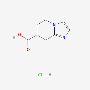 molecular formula C8H11ClN2O2 B2448801 5H,6H,7H,8H-imidazo[1,2-a]pyridine-7-carboxylic acid hydrochloride CAS No. 180718-21-2