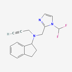 N-[[1-(Difluoromethyl)imidazol-2-yl]methyl]-N-prop-2-ynyl-2,3-dihydro-1H-inden-1-amine