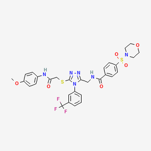 N-{[5-({[(4-methoxyphenyl)carbamoyl]methyl}sulfanyl)-4-[3-(trifluoromethyl)phenyl]-4H-1,2,4-triazol-3-yl]methyl}-4-(morpholine-4-sulfonyl)benzamide