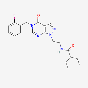 molecular formula C20H24FN5O2 B2448816 2-ethyl-N-(2-(5-(2-fluorobenzyl)-4-oxo-4,5-dihydro-1H-pyrazolo[3,4-d]pyrimidin-1-yl)ethyl)butanamide CAS No. 922009-49-2