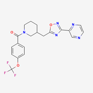 (3-((3-(Pyrazin-2-yl)-1,2,4-oxadiazol-5-yl)methyl)piperidin-1-yl)(4-(trifluoromethoxy)phenyl)methanone