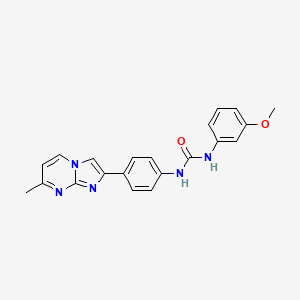 molecular formula C21H19N5O2 B2448821 1-(3-Methoxyphenyl)-3-(4-(7-methylimidazo[1,2-a]pyrimidin-2-yl)phenyl)urea CAS No. 923186-81-6