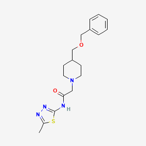 molecular formula C18H24N4O2S B2448827 2-(4-((benzyloxy)methyl)piperidin-1-yl)-N-(5-methyl-1,3,4-thiadiazol-2-yl)acetamide CAS No. 1334370-95-4