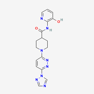 molecular formula C17H18N8O2 B2448831 1-(6-(1H-1,2,4-三唑-1-基)吡啶嗪-3-基)-N-(3-羟基吡啶-2-基)哌啶-4-甲酰胺 CAS No. 1797349-78-0