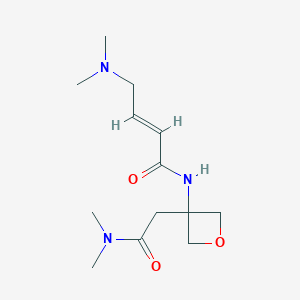 molecular formula C13H23N3O3 B2448835 (E)-4-(Dimethylamino)-N-[3-[2-(dimethylamino)-2-oxoethyl]oxetan-3-yl]but-2-enamide CAS No. 2411325-58-9