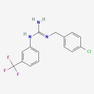 molecular formula C15H13ClF3N3 B2448842 3-[(4-氯苯基)甲基]-1-[3-(三氟甲基)苯基]胍 CAS No. 254434-90-7