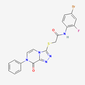 molecular formula C19H13BrFN5O2S B2448845 N-(4-bromo-2-fluorophenyl)-2-((8-oxo-7-phenyl-7,8-dihydro-[1,2,4]triazolo[4,3-a]pyrazin-3-yl)thio)acetamide CAS No. 1223950-18-2