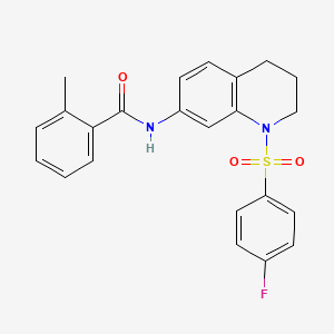 N-(1-((4-fluorophenyl)sulfonyl)-1,2,3,4-tetrahydroquinolin-7-yl)-2-methylbenzamide