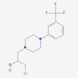 molecular formula C14H18ClF3N2O B2448853 1-Chloro-3-{4-[3-(trifluoromethyl)phenyl]piperazino}-2-propanol CAS No. 578742-26-4