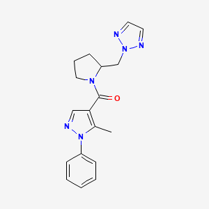 2-{[1-(5-methyl-1-phenyl-1H-pyrazole-4-carbonyl)pyrrolidin-2-yl]methyl}-2H-1,2,3-triazole