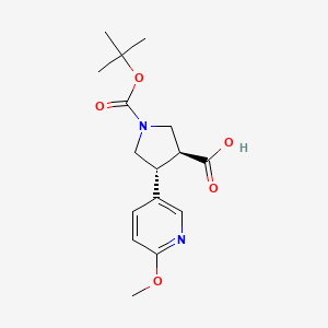 (3S,4R)-4-(6-methoxypyridin-3-yl)-1-[(2-methylpropan-2-yl)oxycarbonyl]pyrrolidine-3-carboxylic acid