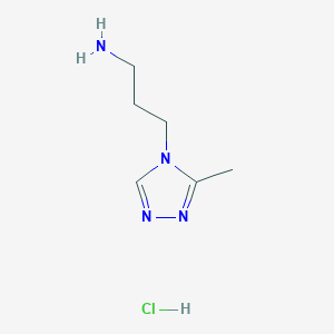 molecular formula C6H13ClN4 B2448860 3-(3-甲基-1,2,4-三唑-4-基)丙-1-胺;盐酸盐 CAS No. 2247103-42-8