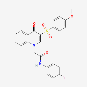 molecular formula C24H19FN2O5S B2448861 N-(4-fluorophenyl)-2-[3-(4-methoxyphenyl)sulfonyl-4-oxoquinolin-1-yl]acetamide CAS No. 866813-49-2