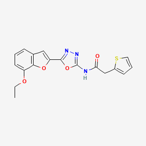 N-(5-(7-ethoxybenzofuran-2-yl)-1,3,4-oxadiazol-2-yl)-2-(thiophen-2-yl)acetamide