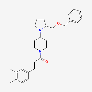molecular formula C28H38N2O2 B2448869 1-(4-(2-((Benzyloxy)methyl)pyrrolidin-1-yl)piperidin-1-yl)-3-(3,4-dimethylphenyl)propan-1-one CAS No. 2034252-52-1