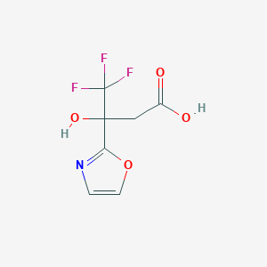 molecular formula C7H6F3NO4 B2448870 4,4,4-三氟-3-羟基-3-(1,3-恶唑-2-基)丁酸 CAS No. 2243513-45-1