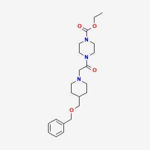 molecular formula C22H33N3O4 B2448874 Ethyl 4-(2-(4-((benzyloxy)methyl)piperidin-1-yl)acetyl)piperazine-1-carboxylate CAS No. 1334369-35-5