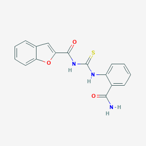 molecular formula C17H13N3O3S B244888 N-[(2-carbamoylphenyl)carbamothioyl]-1-benzofuran-2-carboxamide 