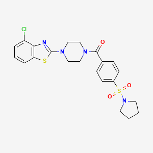(4-(4-Chlorobenzo[d]thiazol-2-yl)piperazin-1-yl)(4-(pyrrolidin-1-ylsulfonyl)phenyl)methanone