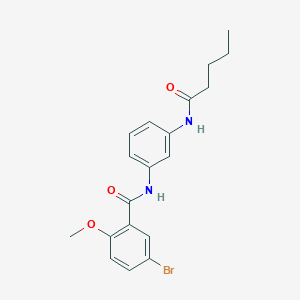 molecular formula C19H21BrN2O3 B244889 5-bromo-2-methoxy-N-[3-(pentanoylamino)phenyl]benzamide 