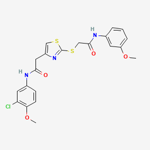 N-(3-chloro-4-methoxyphenyl)-2-(2-((2-((3-methoxyphenyl)amino)-2-oxoethyl)thio)thiazol-4-yl)acetamide