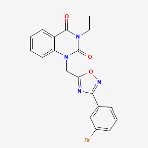molecular formula C19H15BrN4O3 B2448900 1-((3-(3-bromophenyl)-1,2,4-oxadiazol-5-yl)methyl)-3-ethylquinazoline-2,4(1H,3H)-dione CAS No. 1207019-59-7